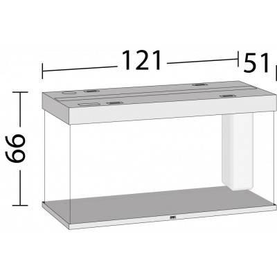Акваріум Juwel прямий Rio 350 LED, 121х66х51 см, 350 л