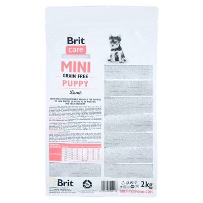 Сухий корм Brit Care GF Mini Puppy для цуценят мініатюрних порід, з ягням, 2 кг