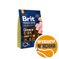 Сухий корм Brit Premium Dog Junior M для цуценят та юніорів середніх порід, з куркою, 3 кг