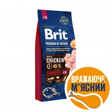 Сухий корм Brit Premium Dog Senior L+XL для старіючих собак великих порід, з куркою, 15 кг