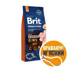 Сухий корм Brit Premium Dog Sport для собак з високими енерговитратами, з куркою, 15 кг