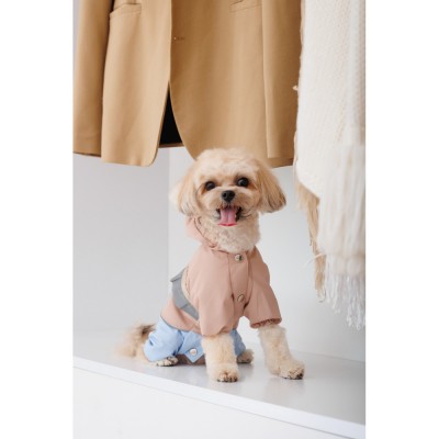 Дощовик Pet Fashion Tina для дівчаток розмір L бежевий/блакитний