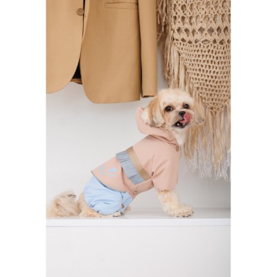 Дощовик Pet Fashion Tina для дівчаток розмір XL бежевий/блакитний