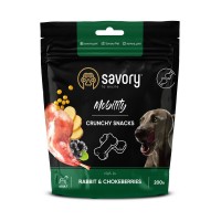 Хрусткі ласощі Savory для здоров'я кісток і суглобів собак, кролик та чорноплідна горобина, 200 г