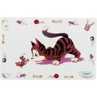 Килимок Trixie Comic Cat під миски для котів, пластиковий, 44х28 см