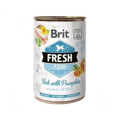 Консервований корм Brit Fresh Fish/Pumpkin для собак, з рибою та гарбузом, 400 г Консервований корм Brit Fresh Fish/Pumpkin для собак, з рибою та гарбузом, 400 г