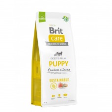 Сухий корм Brit Care Dog Sustainable Puppy для цуценят, з куркою та комахами, 12 кг