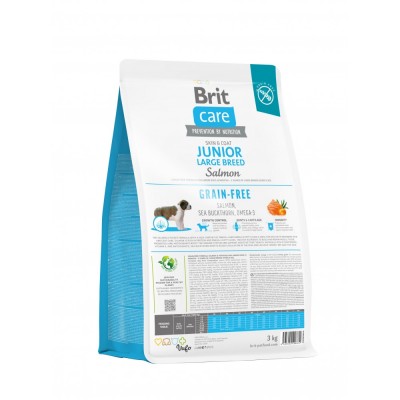 Сухий корм Brit Care Dog Grain-free Junior Large Breed для молодих собак великих порід, беззерновий з лососем, 3 кг