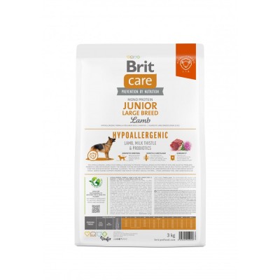 Сухий корм Brit Care Dog Hypoallergenic Junior Large Breed для молодих собак великих порід, гіпоалергенний з ягням, 3 кг