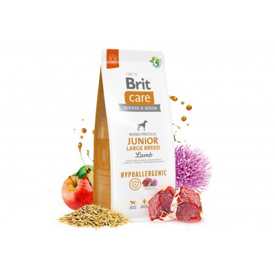 Сухий корм Brit Care Dog Hypoallergenic Junior Large Breed для молодих собак великих порід, гіпоалергенний з ягням, 12 кг
