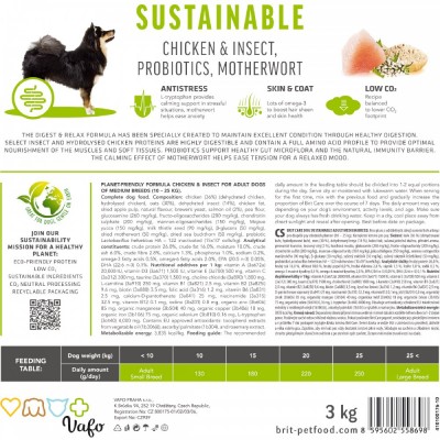 Сухий корм Brit Care Dog Sustainable Adult Medium Breed для собак середніх порід, з куркою та комахами, 3 кг