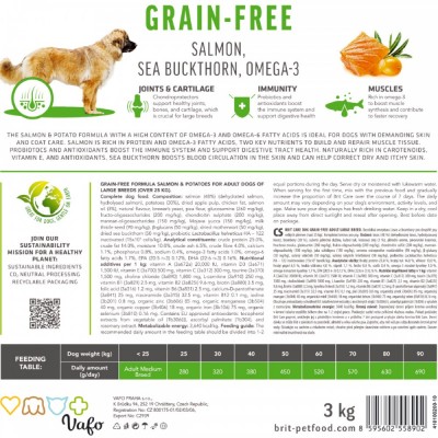 Сухий корм Brit Care Dog Grain-free Adult Large Breed для собак великих порід, беззерновий з лососем, 3 кг