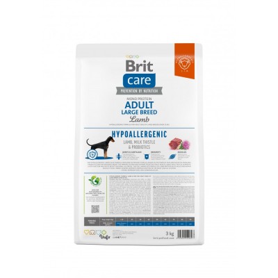 Сухий корм Brit Care Dog Hypoallergenic Adult Large Breed для собак великих порід, гіпоалергенний з ягням, 3 кг