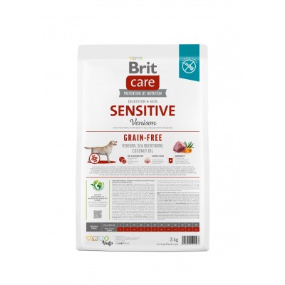 Сухий корм Brit Care Dog Grain-free Sensitive для собак з чутливим травленням, беззерновий з олениною, 3 кг