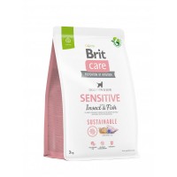 Сухий корм Brit Care Dog Sustainable Sensitive для собак з чутливим травленням, з рибою та комахами, 3 кг