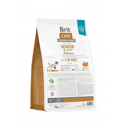 Сухий корм Brit Care Dog Grain-free Senior & Light для старіючих собак, беззерновий з лососем, 3 кг