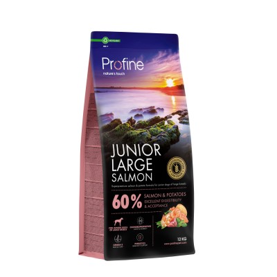 Корм сухий Profine Junior Large Salmon and Potatoes для цуценят та юніорів великих порід, з лососем та картоплею, 12 кг