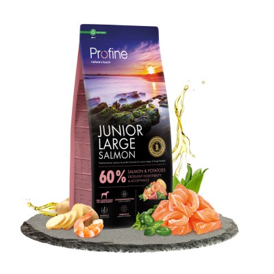 Корм сухий Profine Junior Large Salmon and Potatoes для цуценят та юніорів великих порід, з лососем та картоплею, 12 кг