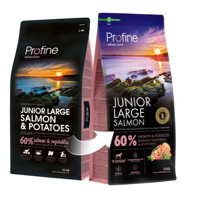 Корм сухий Profine Junior Large Salmon and Potatoes для цуценят та юніорів великих порід, з лососем та картоплею, 12 кг