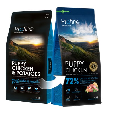 Корм сухий Profine Puppy Chicken and Potatoes для цуценят та юніорів всіх порід, з куркою та картоплею, 12 кг