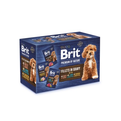 Корм вологий Brit Premium Fillets in Gravy Multipack для собак малих порід філе в соусі Мультипак 12 шт х 85 г