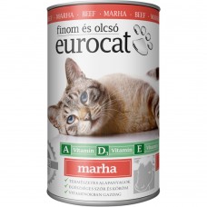 Корм вологий EuroCat Beef для котів шматочки в желе з яловичиною 415 г