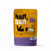 Корм вологий Half&Half для стерилізованих котів, шматочки з тунцем у соусі у формі пауча, 100 г