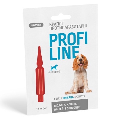 Краплі Provet Profiline для собак 4-10 кг, 1 піпетка 1,0 мл (інсектоакарицид)