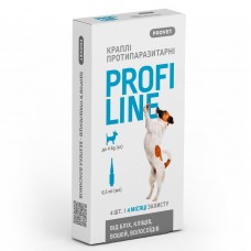 Краплі Provet Profiline для собак до 4 кг, 4 піпетки по 0,5 мл (інсектоакарицид)