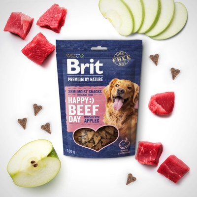 Ласощі для cобак Brit Premium Semi-moist Snacks Beef with Apples напіввологі з яловичиною і яблуками 180 г