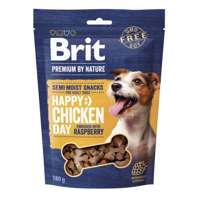 Ласощі для cобак Brit Premium Semi-moist Snacks Chicken with Raspberry напіввологі з куркою і малиною 180 г