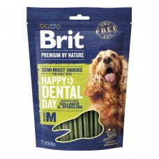 Ласощі для cобак середніх порід Brit Premium Dental Snacks M з колагеном і спіруліною 180 г