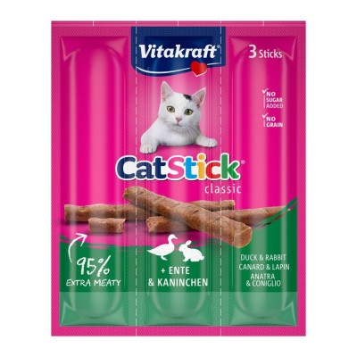 М'ясні палички Vitakraft для котів, качка та кролик, 3 шт М'ясні палички Vitakraft для котів, качка та кролик, 3 шт