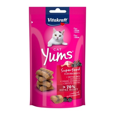 Подушечки Vitakraft Yums для котів, качка та бузина, 40 г