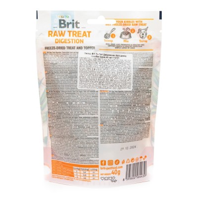 Ласощі для собак Brit Raw Treat freeze-dried Digestion для травлення, курка, 40 г