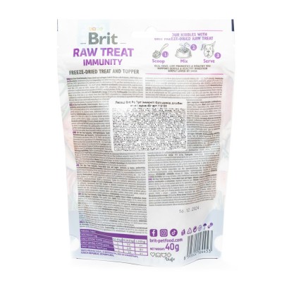 Ласощі для собак Brit Raw Treat freeze-dried Immunity для імунітету, ягня і курка, 40 г