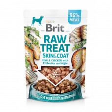 Ласощі для собак Brit Raw Treat freeze-dried Skin and Coat для шкіри та шерсті, риба і курка, 40 г