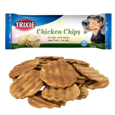 Ласощі Trixie Chicken Chips для собак чіпси зі смаком курки d-4 см 100 г