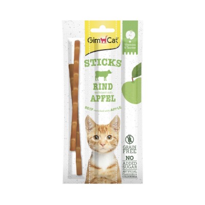 Ласощі GimCat Superfood Duo-Sticks для котів, яловичина та яблука, 3 шт