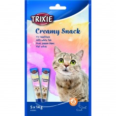 Ласощі Trixie Creamy Snacks для котів з білою риби 5 шт х 14 г