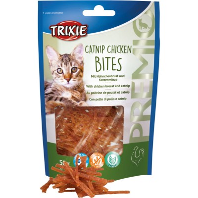 Ласощі Trixie Premio Catnip Chicken Bites для котів шматочки з курячою грудкою і котячою м'ятою 50 г