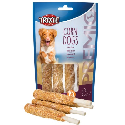 Ласощі Trixie Premio Corn Dogs для собак з качкою і сиром'ятною шкірою 100 г