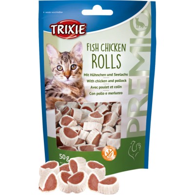 Ласощі Trixie Premio Fish Chicken Rolls для котів роли з куркою та рибою 50 г