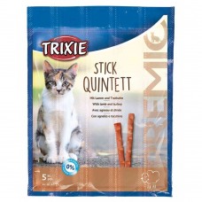 Ласощі Trixie Premio Stick Quintett для котів палички з ягням та індичкою 5 г 5 шт