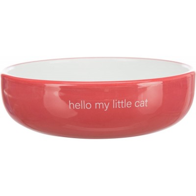 Миска Trixie для котів коротконосих порід, керамічна, 15 см, 300 мл (коралова/біла)