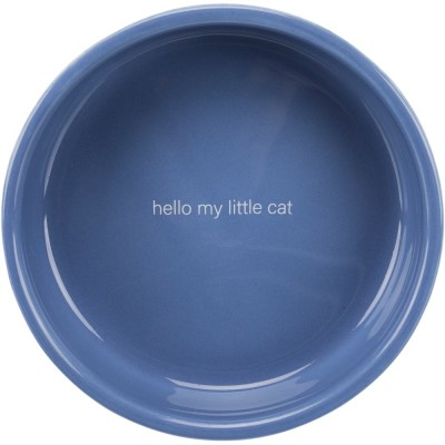 Миска Trixie для котів коротконосих порід, керамічна, 15 см, 300 мл (світло-синя/біла)