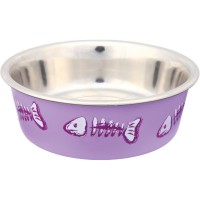 Миска Trixie для котів на гумовій основі, металева з пластиковим покриттям, 12 см, 250 мл