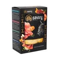 Набір паучів Savory Sterilised "3+1" для стерилізованих котів, індичка з морквою в желе, 85 г