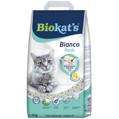 Наповнювач Biokats Bianco Fresh для котячого туалету бентонітовий, 5 кг Наповнювач Biokats Bianco Fresh для котячого туалету бентонітовий, 5 кг