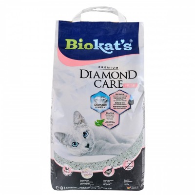 Наповнювач Biokats Diamond Fresh для котячого туалету, бентонітовий, 8 л